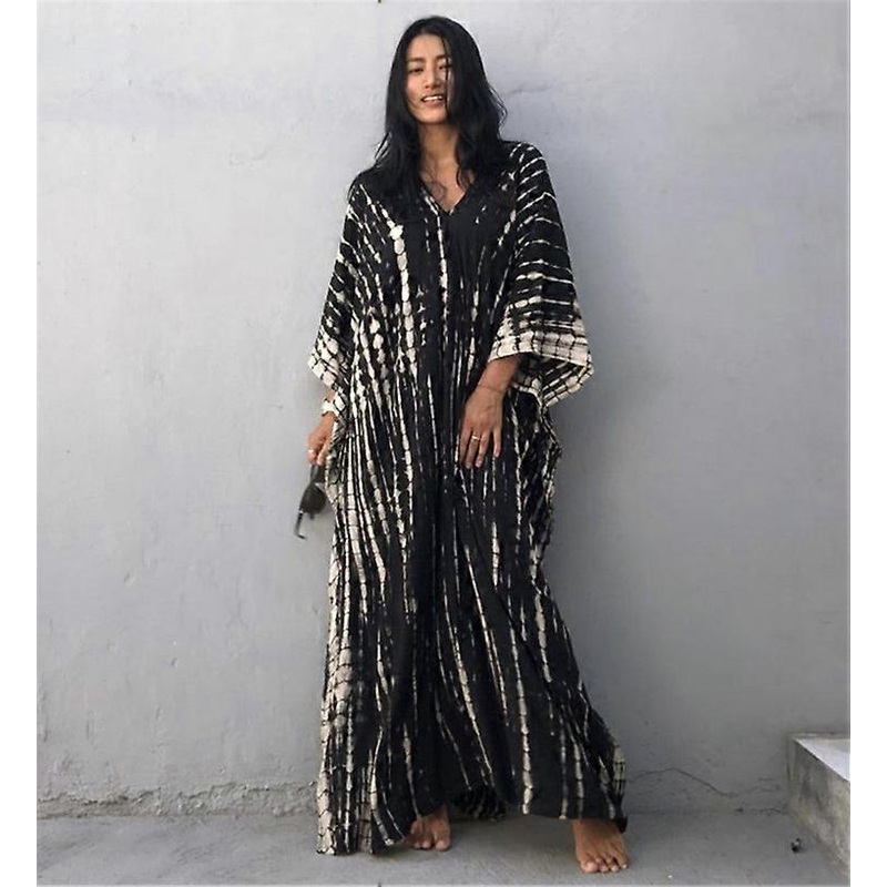 Women’s Beach Blouse Printed Beach Long Dress Cover-up Dress Sundress DN0004 | Fruugo SG