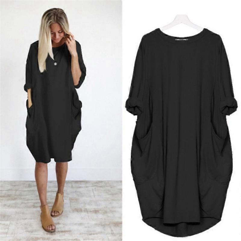 Women’s Oversized Tunic Dress Long Sleeve Loose Baggy Tshirt Tops | Fruugo SG