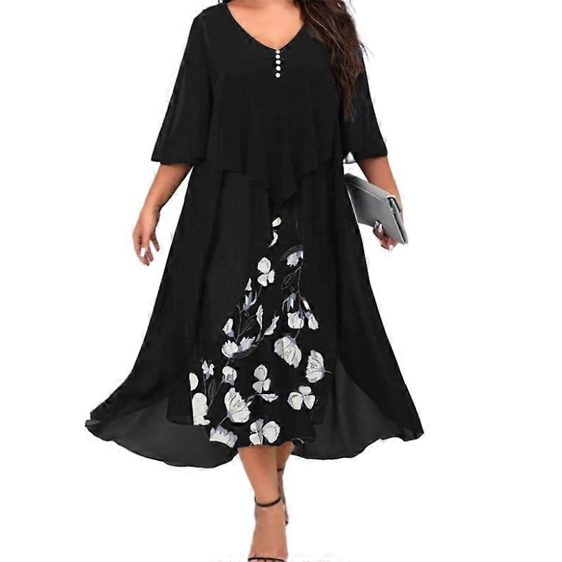 Women’s Plus Size Chiffon Ruffle Flattering Cape Sleeve Bodycon Pencil Dress | Fruugo SG