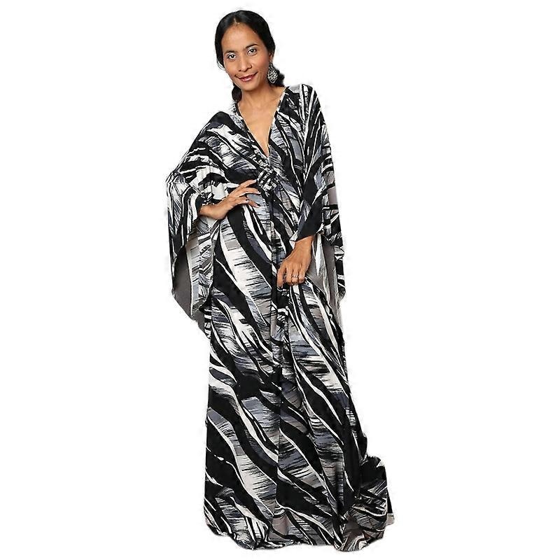 Women’s Print Maxi Dress Batwing Sleeve Beach Dress Plus Size Sundress Beachwear Kaftan Cover-ups DN0523 | Fruugo SG