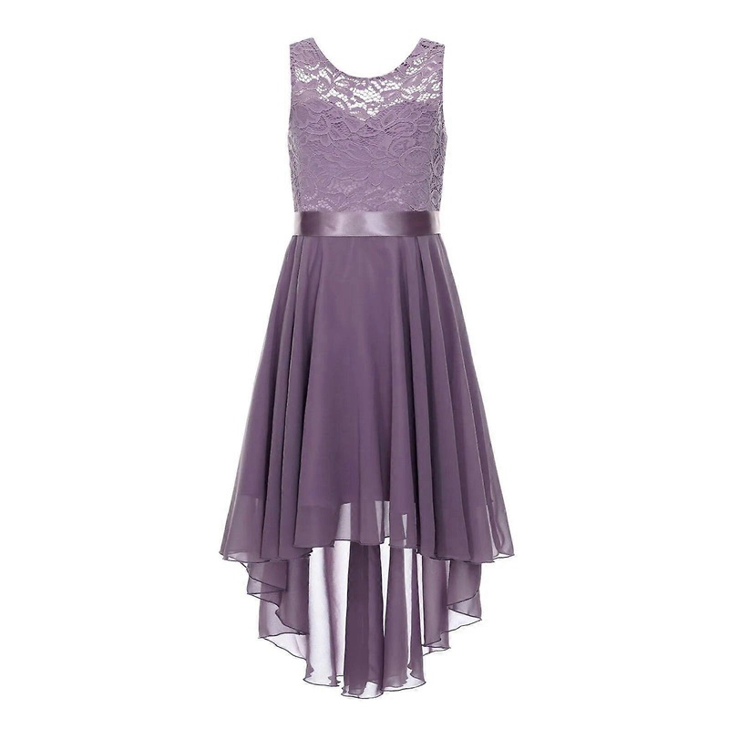 6-16 Years Kids Teen Sleeveless Floral High Low Hem Chiffon Swing Lace Dress Childrens Wedding Party Pageant Dress for Girls | Fruugo SG