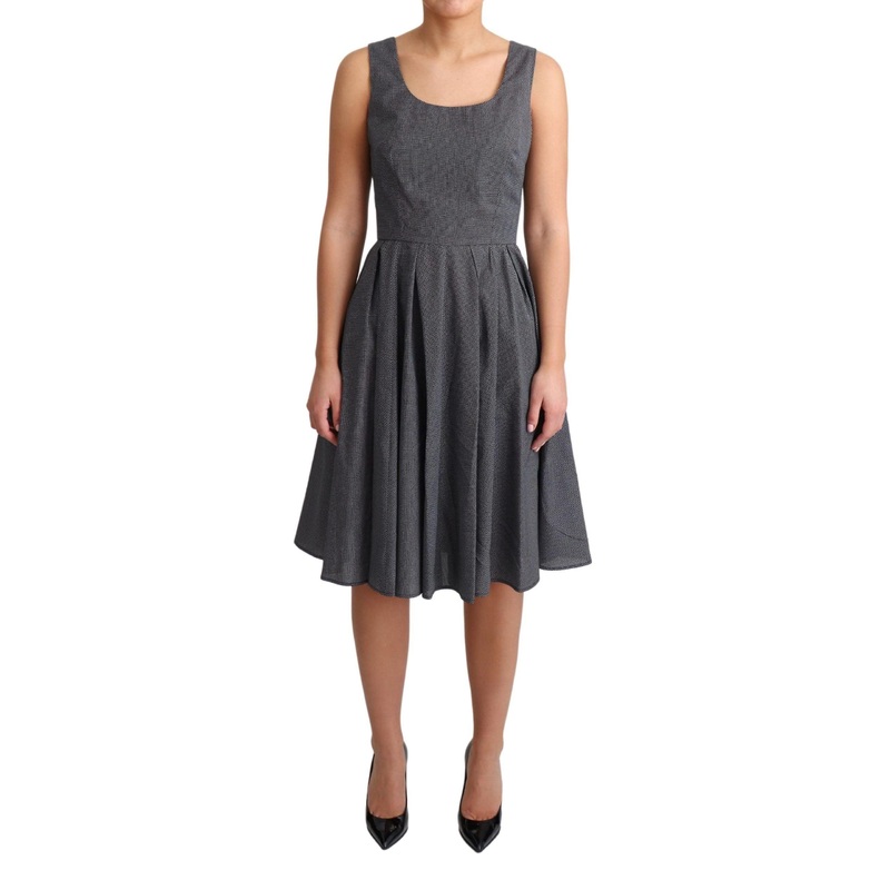 Black Polka Dotted Cotton A-line Dress | Fruugo SG