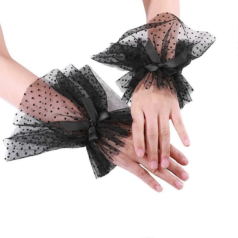 Bowknot Lace Wrist Cuffs Spring Shirt Blouses Dress Removable Sleeves Ruffled Wrist Cuffs for Women Girl Photography  White | Fruugo SG