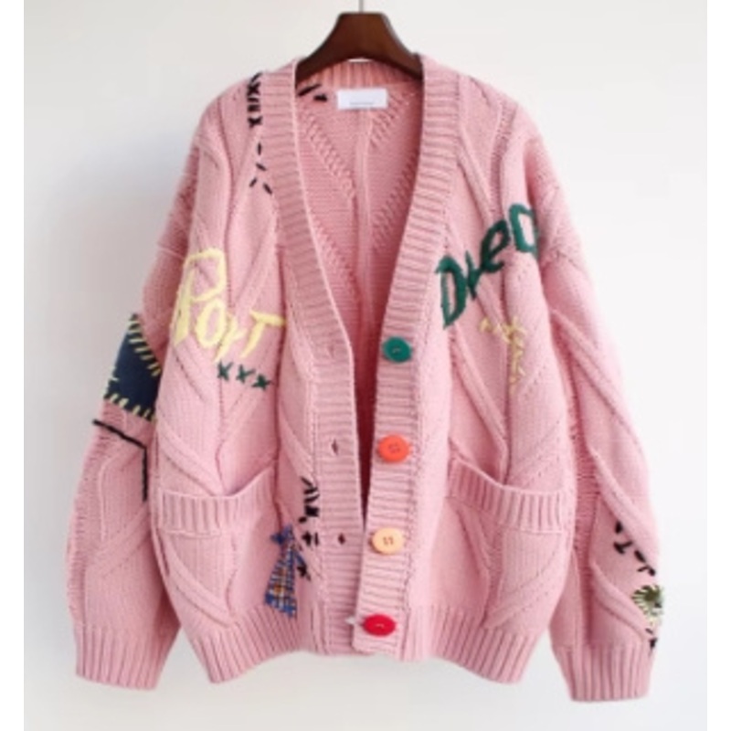 Custom Autumn and Winter Cardigan Warm Custom Cotton Crewneck Loose Sweater for Women – Sweater price
