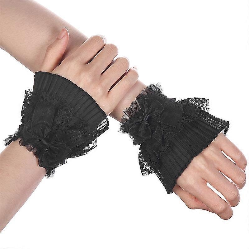 Fingerless Hand Sleeve Ruffled Floral Short Lace Gloves for Party Prom | Fruugo SG
