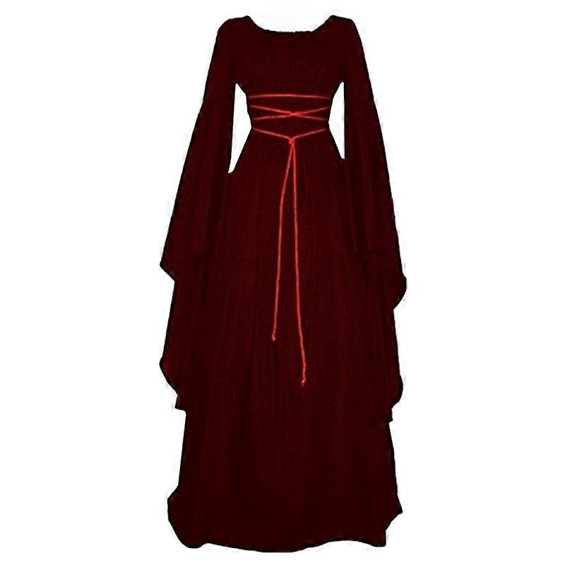 Halloween Renaissance Medieval Women Ladies Maxi Dress Gothic Cosplay Clothes | Fruugo SG