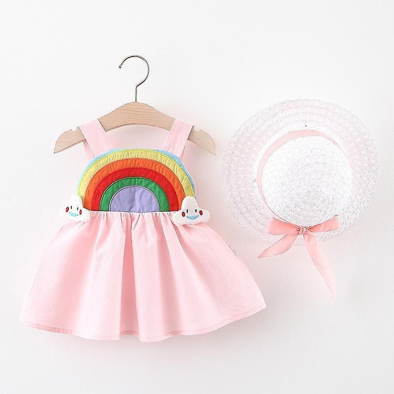 Incredibly cute dress with hat rainbow size 80-92 cotton | Fruugo SG