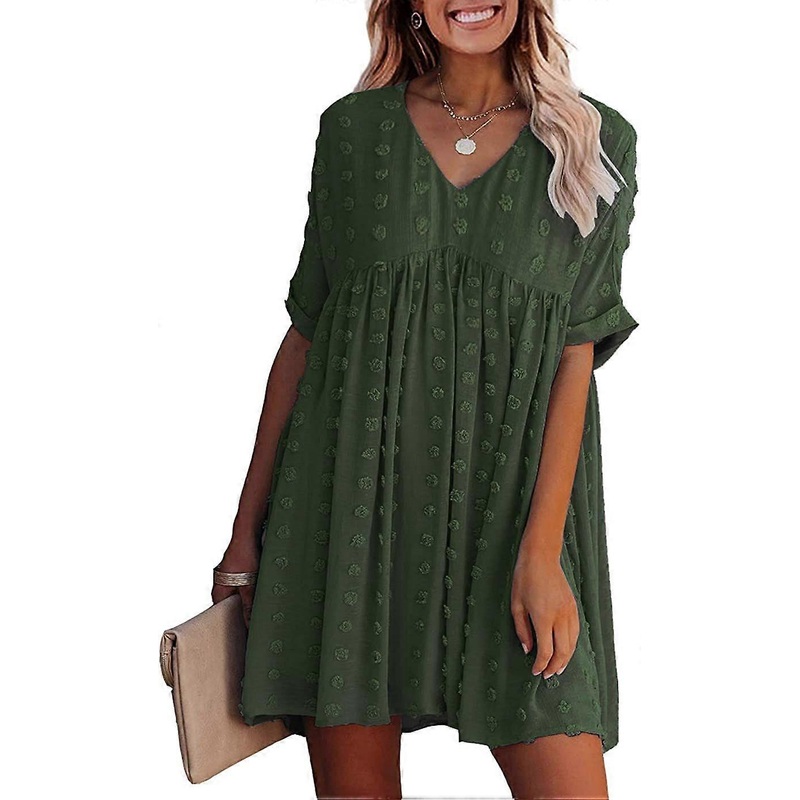 Sexy Summer Mini Dress for Women – V Neck Short Sleeve Flowy Casual Dress | Fruugo SG