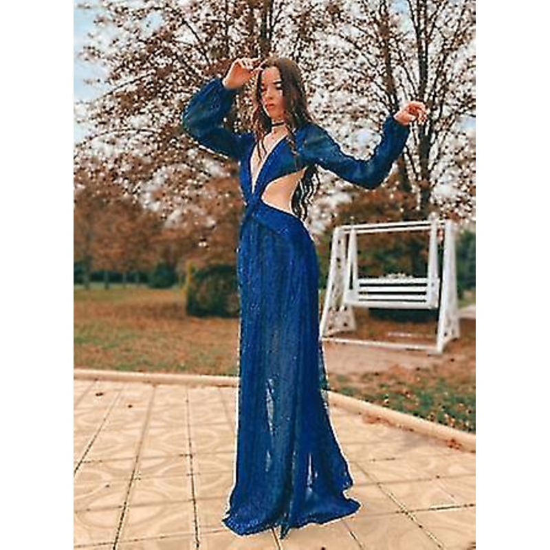 Sexy V-neck Backless Hollow Out Dress 2022 Summer Women Lantern Sleeve Club Party Long Maxi Dresses Tunic Beach Cover Up A916_c | Fruugo SG