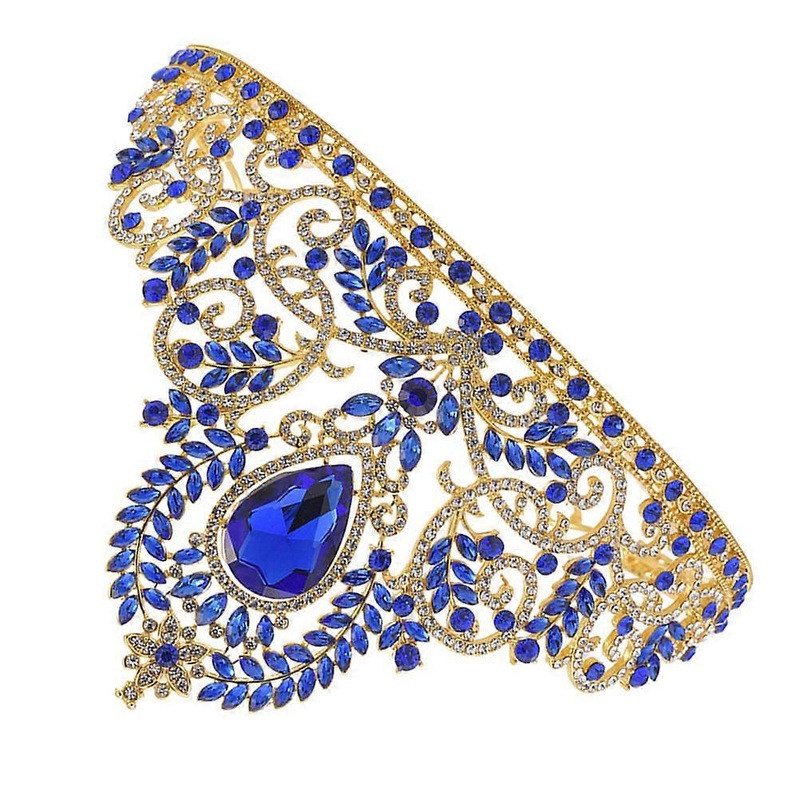 Tiara For Women Rhinestone Tiara Crown Headpiece Decoration Wedding Formal Events Blue 16×10.5cm 1Pack | Fruugo SG