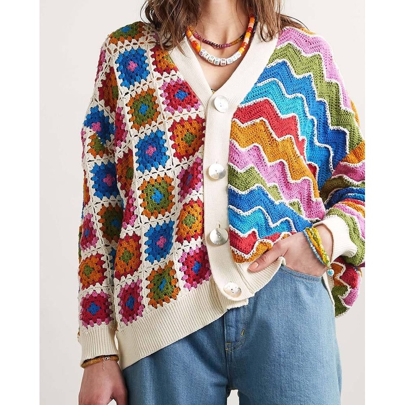Custom Crocheted Women Designer Hand Crocheted Knitwear Long Sleeves Women Cardigan Sweater – Cardigan Sweater and Long Sleeves Women Cardigan Sweater price|Free Size