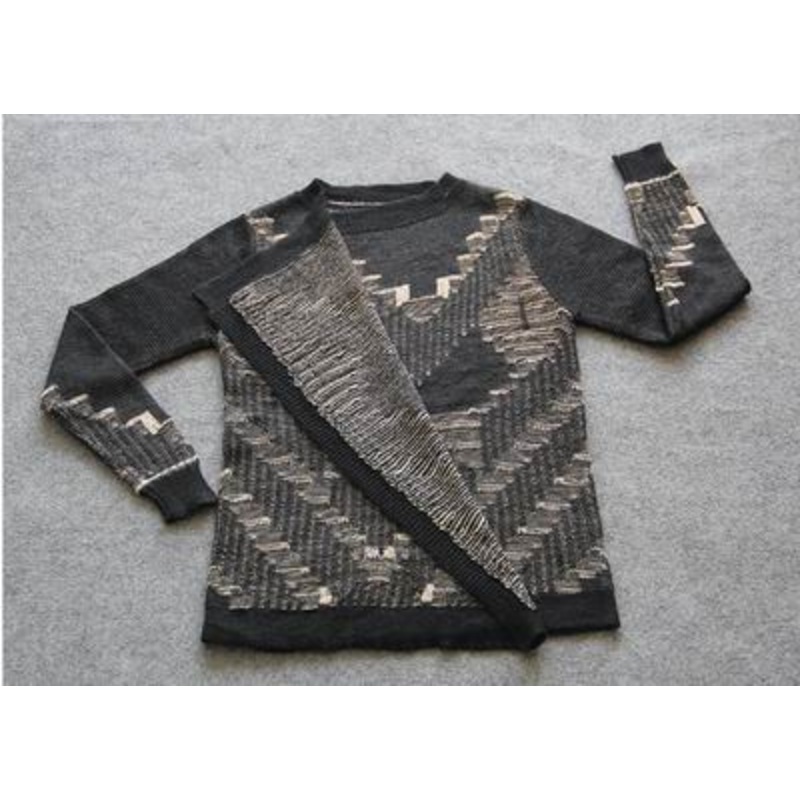 Jacquard Sweater Cardigan – Jacquard Sweater and Mixed Yarn Sweater price|S