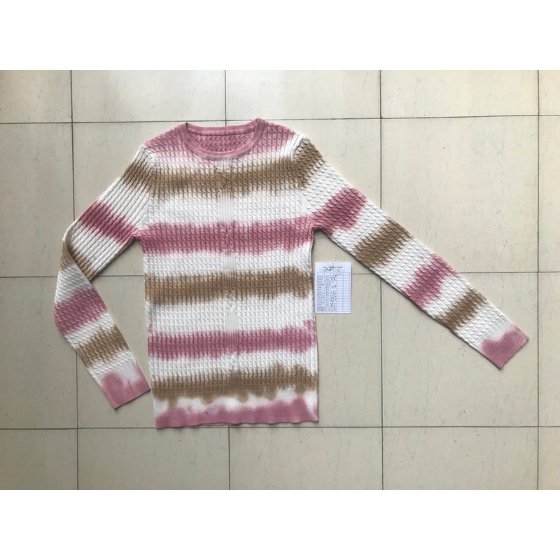Ladies Knitted Pullover – Tie-Dye and Stripe price