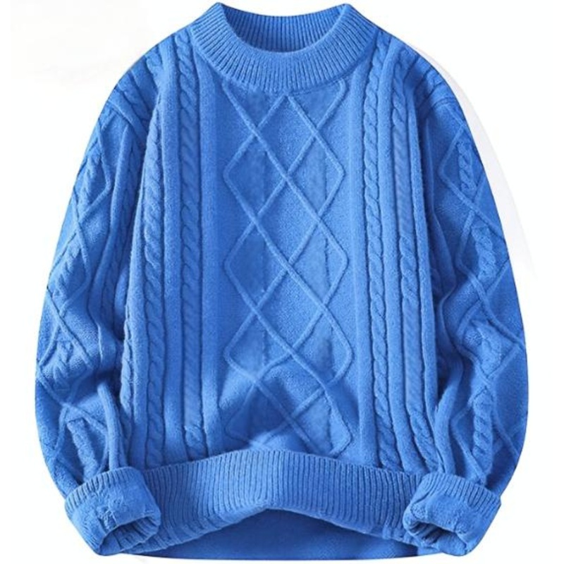 Mens Thicken Long Sleeve Round Neck Comfortable Sweater – Men Sweater price|L