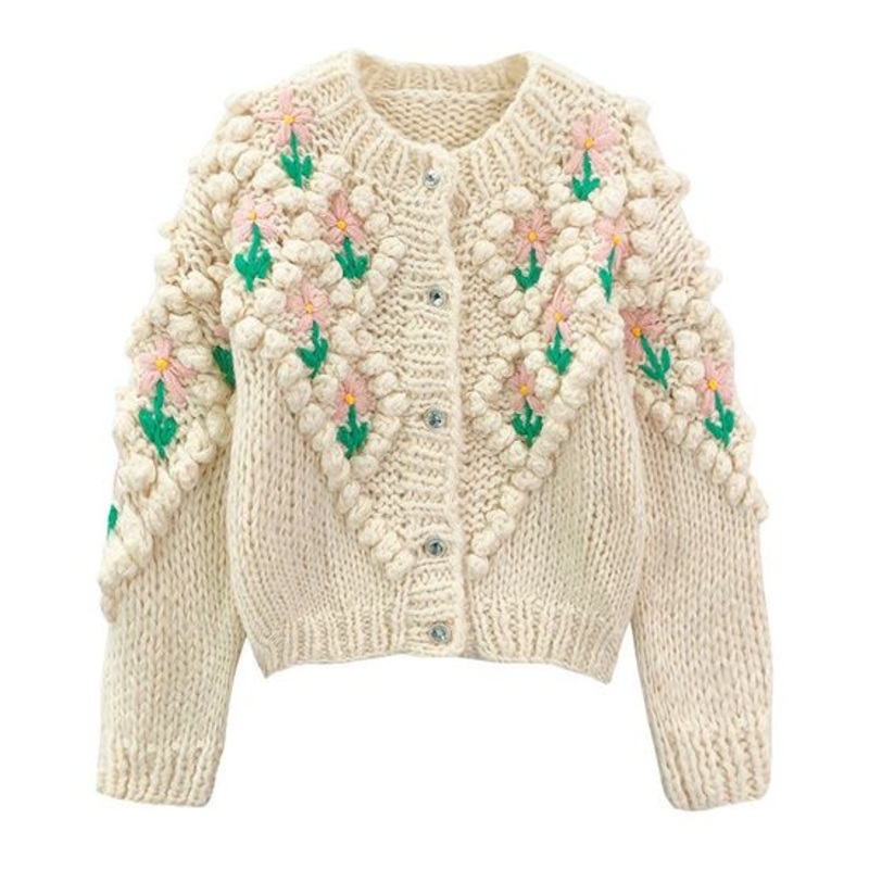 OEM Basic Customization Women Embroidered Knitted Sweater Coat Cardigan – Embroidered Sweater and Women Knitted Sweater Coat price|Free Size