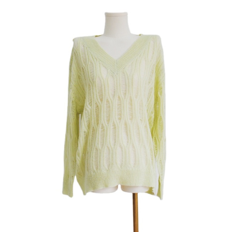 Short Thin Hollow out Pullover Long Sleeve Cable Knit Sweater Women Ky-25 – Sweater Women price|S