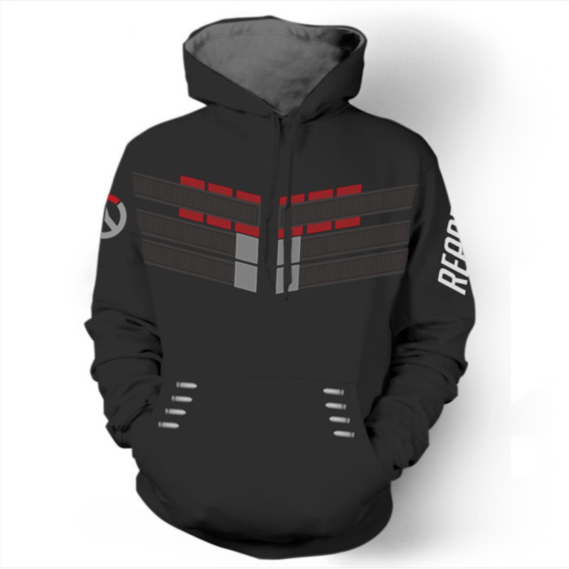 2017 New Hot Game Watch Mens Hoodies Reaper Gabriel Reyes Jackets Cosplay Costumes Coat Sweatshirts Halloween Outdoor Clothes – Reaper Gabriel Reyes Hoodies Sweater and Dva Hoodies Sweater price|S
