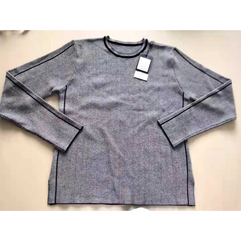 2022 New Women Knit Sweater Hot-Sale Grey Top+Black Stripe Contrast Design – Women Top and Women Sweater price|S