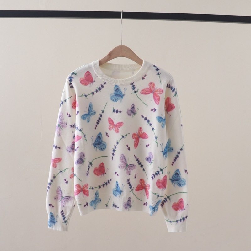 Animal Print Women Sweater Wool Knitwear Pullover Jumper Jersey Knit Tops – Women Sweater and Sweater Pullover price|Free Size