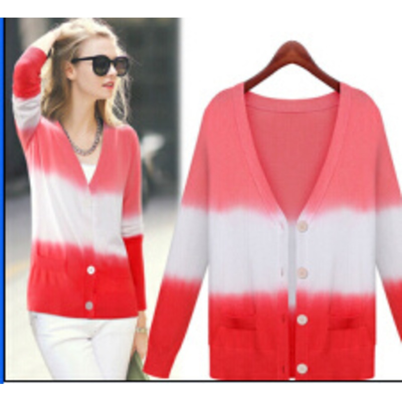 C83060A Gradient Wool Knit Cardigan Sweater Women Cardigan Sweater – Wool Sweater and Sweater price|S