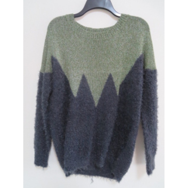 Knitted Long Sleeve Feather Yarn Crew Neck Sweater – Long Sleeve and 5g price|S