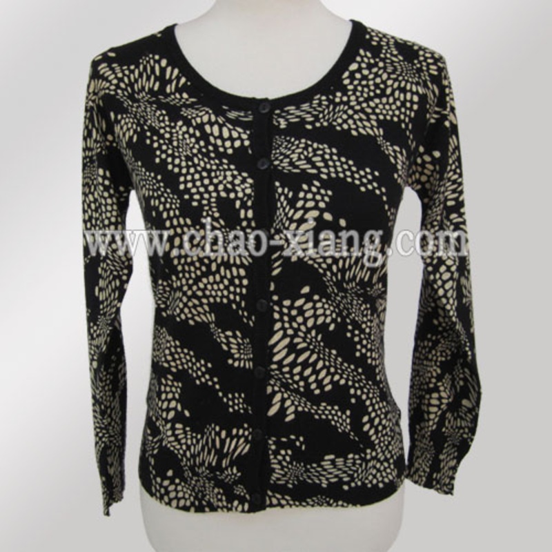 Ladies Discharge Print Cardigan (CX12S053) – Print Cardigan and Cardigan price