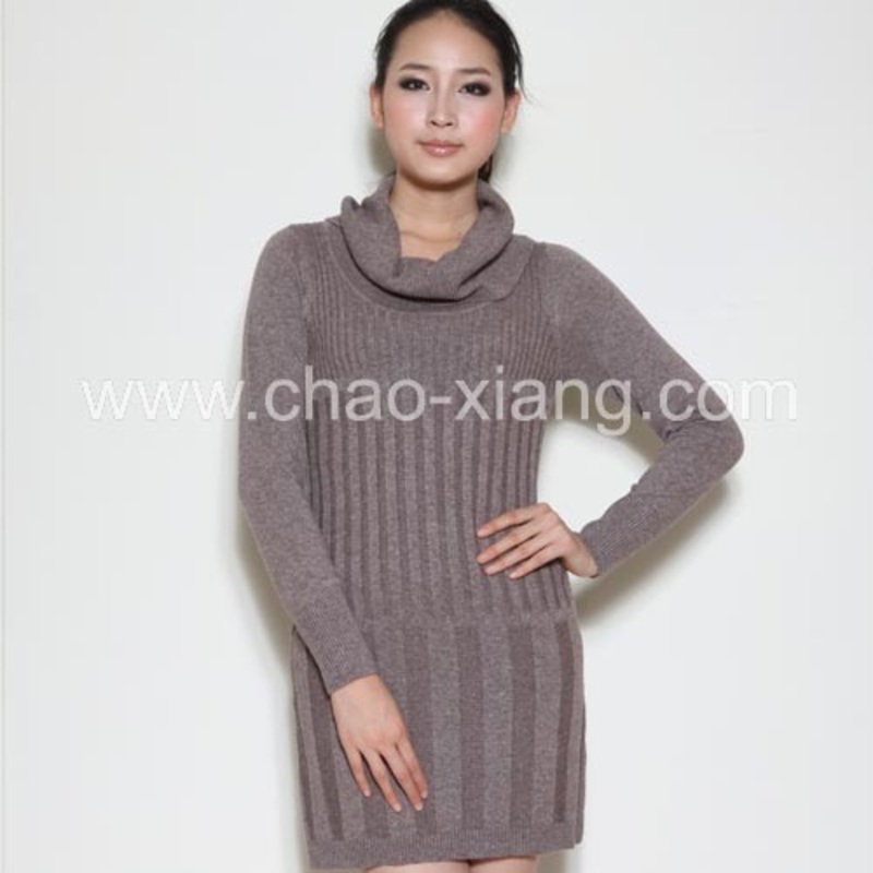 Ladies Knitting Sweater With Cowl Necked Sweater (CXL026) – Sweater and Knitting Sweater price|S
