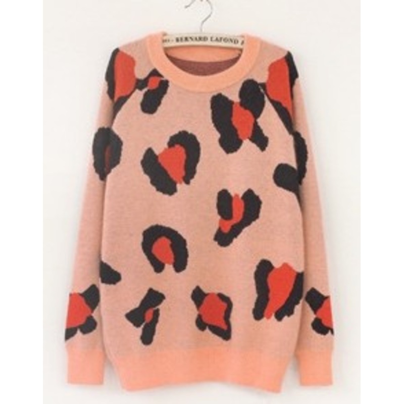 Leopard Print Rabbit Hair Sweater Girl (BTX891) – Knitted Sweater and Women Sweater price|S