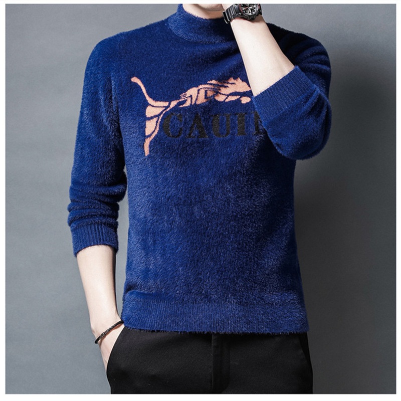 Mens Fleece Turtleneck Sweater Autumn Winter Knitting Pullovers Rollneck Sweater Keep Warm Fashion Slim Fit Casual Tops – Pullovers Sweater and Slim Fit Casual Tops price|S