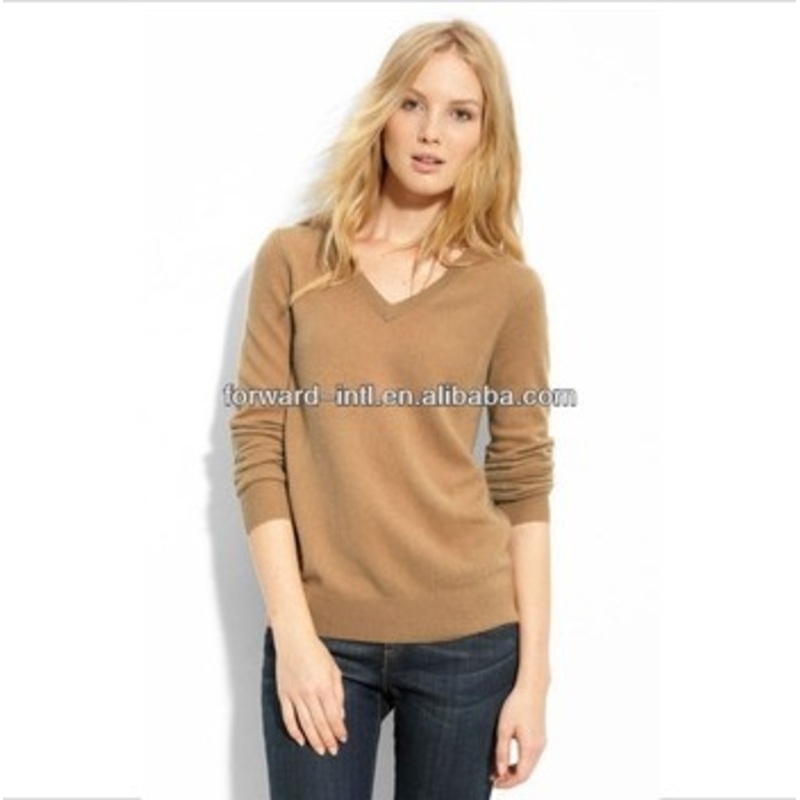Pure Cashmere Wool Sweater V Neck Womens Pullover – Cashmere Sweater price|S