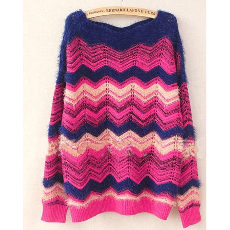 Wave Serrated Retro Mohair Sweater (BTX628) – Knitted Sweater and Women Sweater price|S