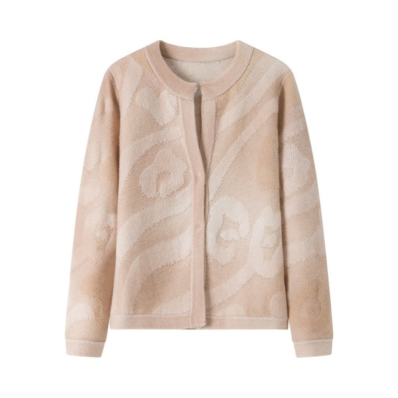 Womens Jacquard Round-Neck Cashmere Cardigan – Cashmere Cardigan and Cashmere Sweater price|S