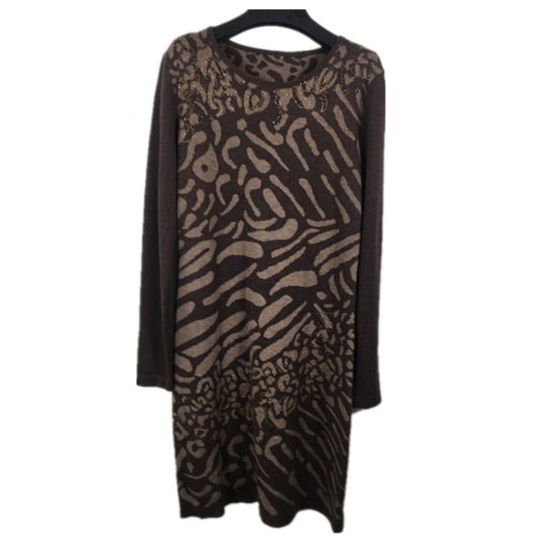 Womens Long Sweater Dress with Hot Drilling and Pattern Sweater – Sweater Dress and Hot Drilling Sweater Dress price|S