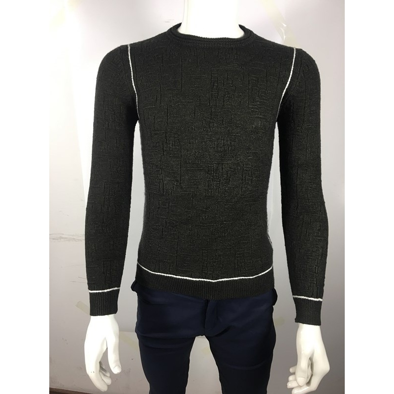 2018 Mens Long Sleeve Round Neck Knit Pullover Sweater with Pattern – Pullover Sweater and Round Neck Sweater price|S