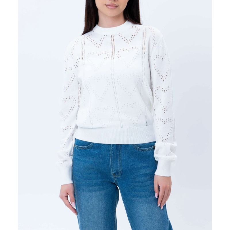 Casual Long Sleeves Hollow out Top Autumn Season Women Knitted Sweater – Knitted Women Sweater Autumn and Pure Color Knitted Women price|M