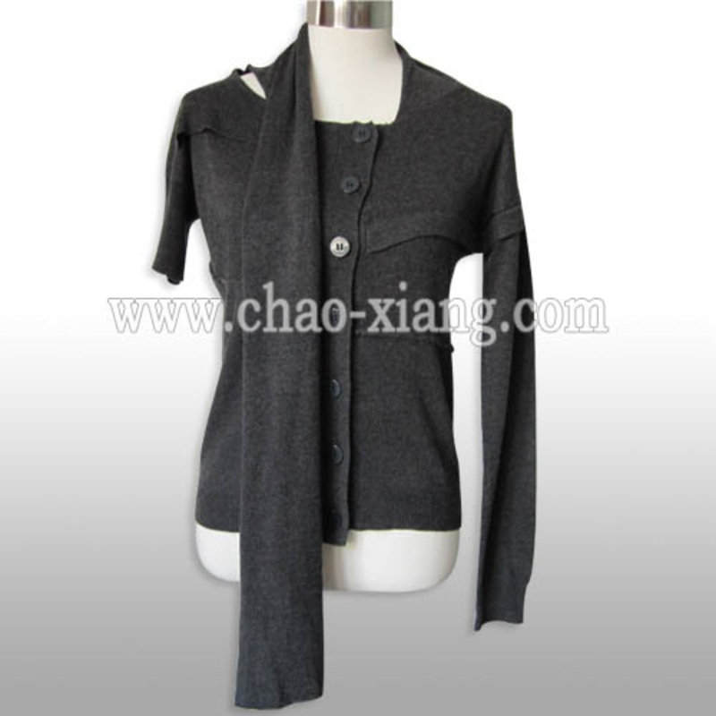 Ladies Elegant Sweater Connect with Scarf (CX12S065) – Sweater and Ladies Sweater price|S