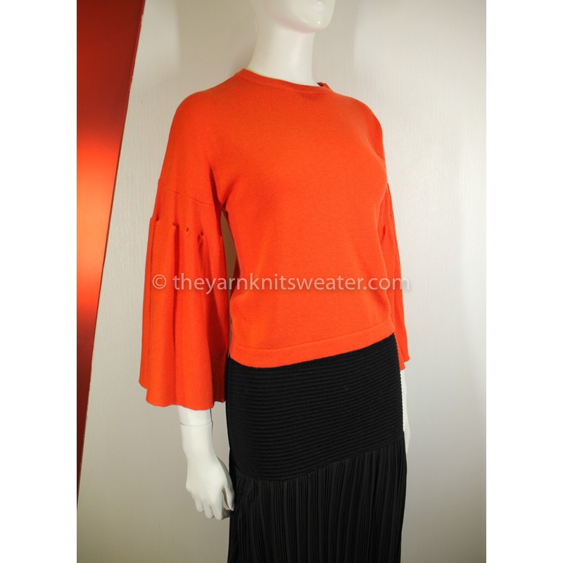 Ladies Knitted Round-Neck Pullover with Fashionable Wide Hem Sleeves – Ladies Knitted Round-Neck Pullover and Ladies Knitted Round-Neck Sweater price|S