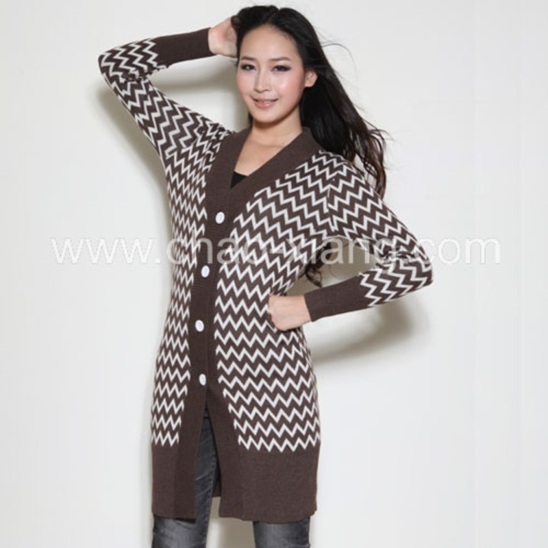 Laidies Knitting Cardigan Sweater With Jacquard (CXL012) – Sweater and Knitting Sweater price|S