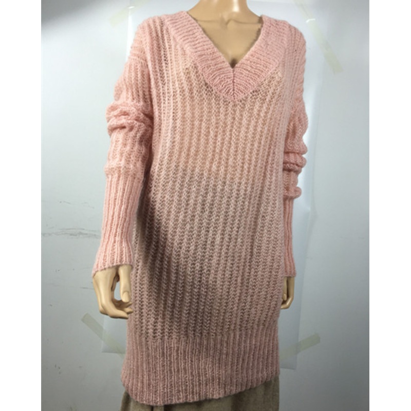 Latest Design Long Style V-Neck Mohair Sweater for Women – Long Style Sweater and V-Neck Mohair Sweater price|S