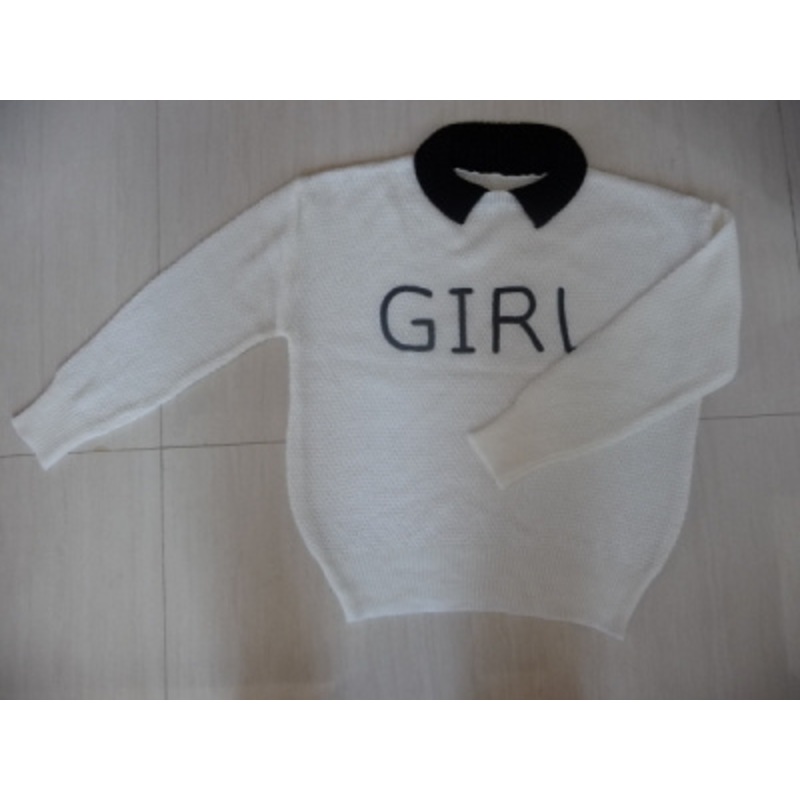 Shit Collar Long Sleeve Intarsia Sweater – Pull Over with Collar and Lady Sweater price|S