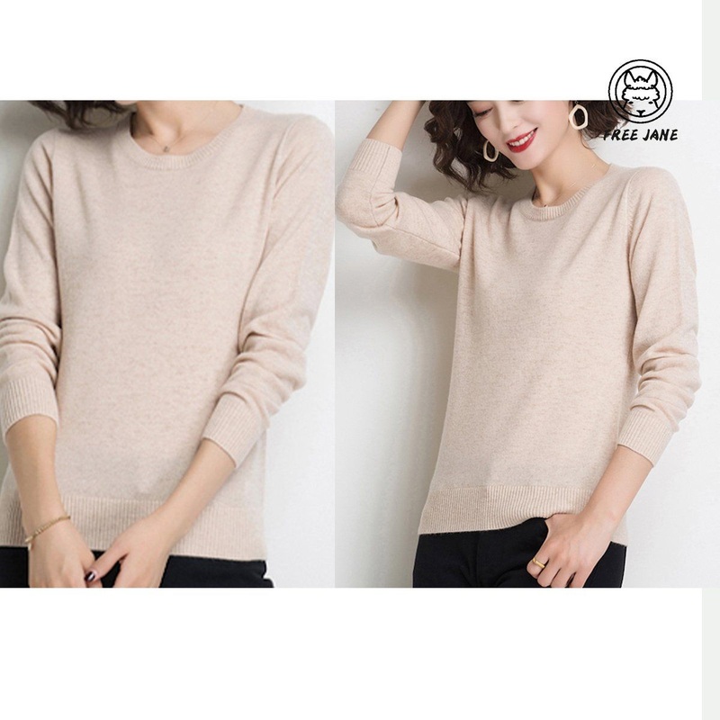 Simple Style Woman 100% Cashmere Sweater Oversize Round Collar Warm Bottoming – Cashmere Sweater Bottoming Warm price|S