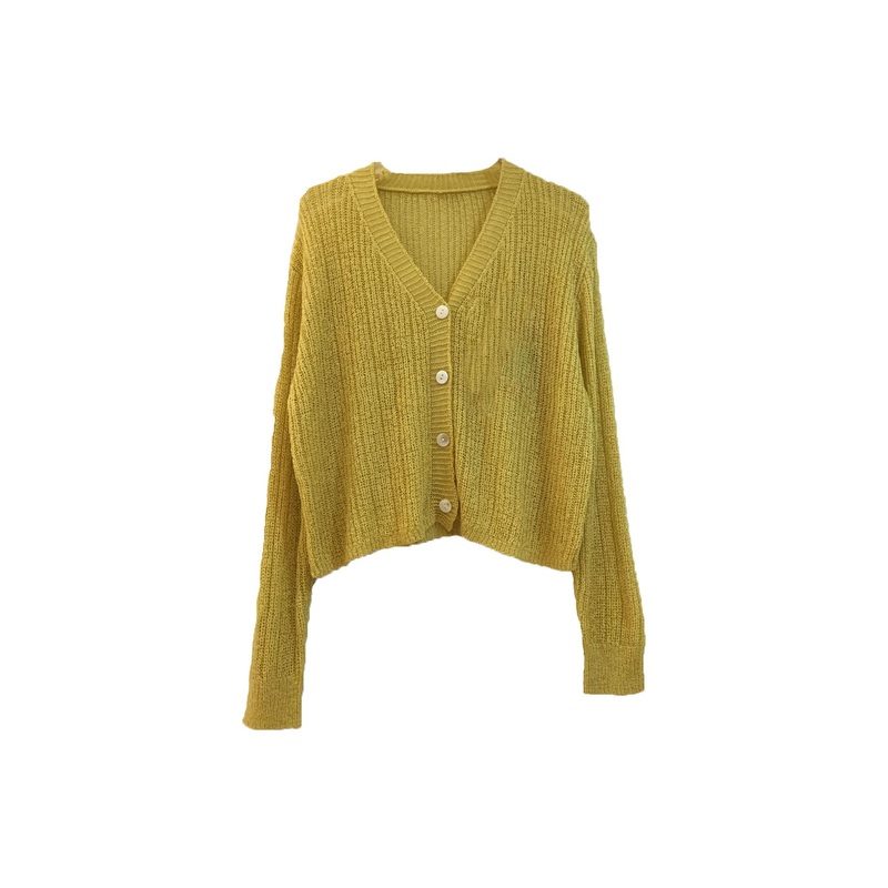Thin Cardigan Yellow Sweater – Cardigan and Sweater price|S
