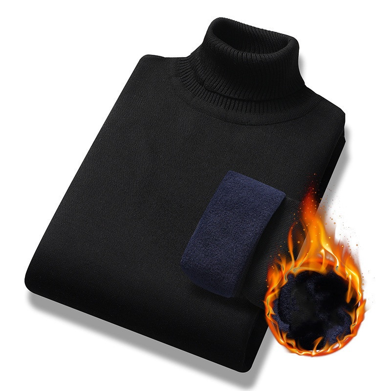 Trendy Mens Turtleneck Sweater Knitting Fleece Pullovers Rollneck Sweater Keep Warm Men Winter Slim Fit Casual Tops – Turtleneck Sweater and Knitting Fleece Pullovers price|S