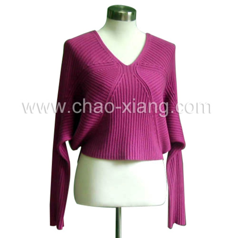 Womens Knitted Batwing Sleeves Sweater With V-Collar (CX-W-001L) – Batwing Sweater and Sweater price|S
