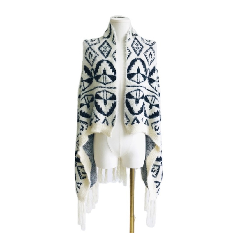 Casual Shawl V-Neck Long Knitted Pullover Womens Sweater – Sweater Women price|S