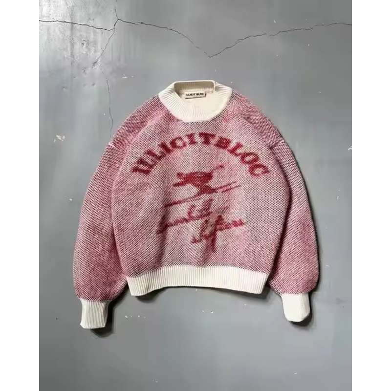 Custom Make Men Sweaters Jacquard Pattern Pullover Knitwear Crew Neck Cotton Oversized Style Long Sleeves Knit Sweater – Cotton and Custom price|L