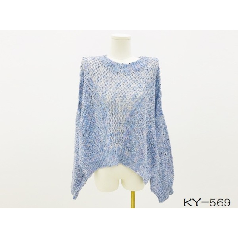 Hollowed-out Round Neck Bat-Sleeved Sweater Jumper in Mixed Colours – Sweater Women price|S