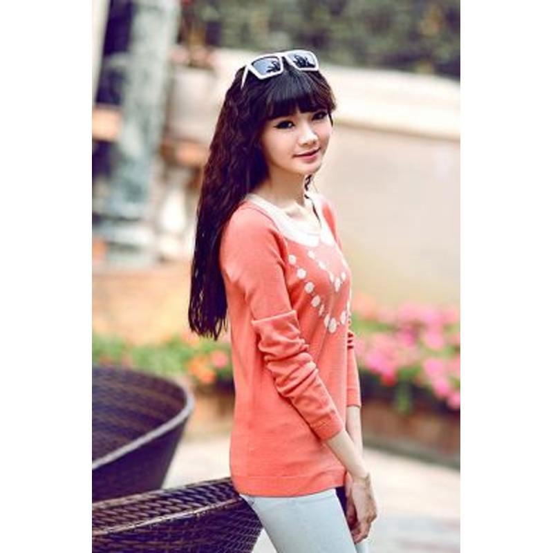 Ladies Knitted Round Neck Long Sleeve Sweater – AW005 price|S