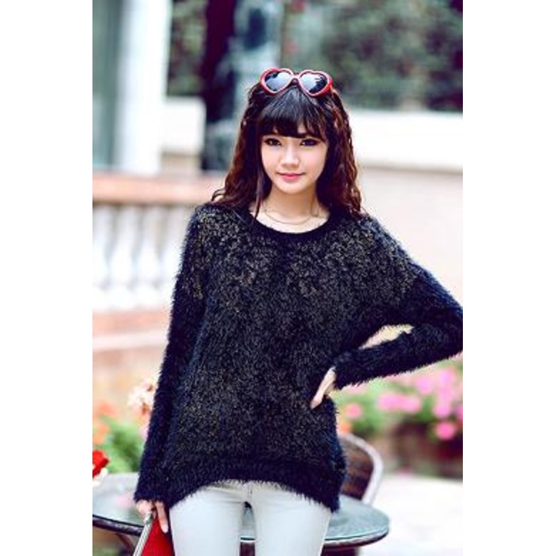 Ladies Knitted Round Neck Long Sleeve Sweater – Aw007 price|S