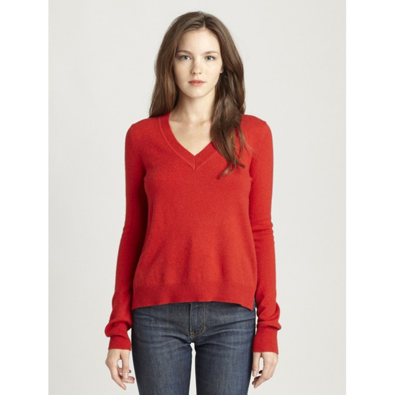 Ladys Pure Cashmere Classic Cashmere V-Neck – Knitwear and Sweaters price
